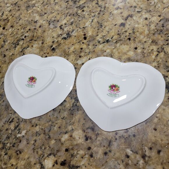 ROYAL ALBERT Old Country Roses  Heart Shaped Dish Candy  Set of 2 - Picture 3 of 5